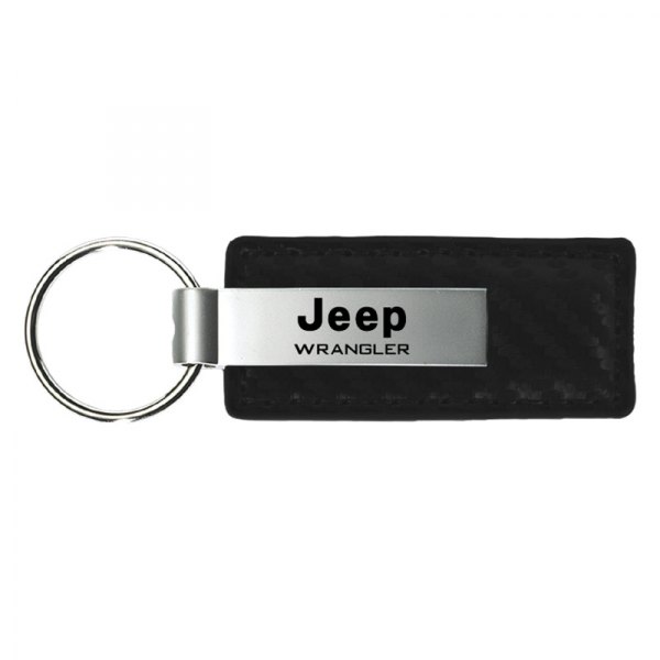 Autogold® - Wrangler Black Carbon Fiber Leather Key Chain