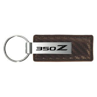 Autogold® - 350Z Logo Taupe Carbon Fiber Leather Key Chain
