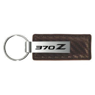 Autogold® - 370Z Logo Taupe Carbon Fiber Leather Key Chain