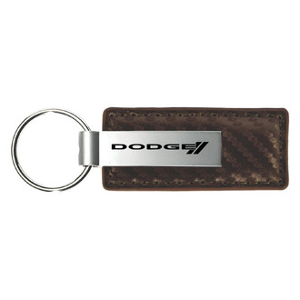 Autogold® - Dodge Stripe Taupe Carbon Fiber Leather Key Chain