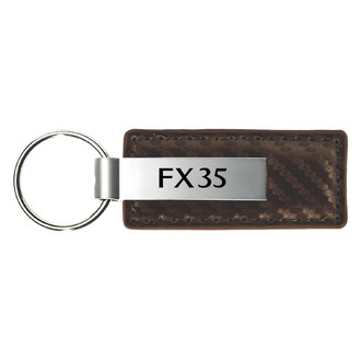 Autogold® - FX35 Logo Taupe Carbon Fiber Leather Key Chain