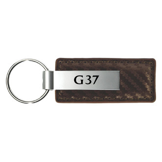 Autogold® - G37 Logo Taupe Carbon Fiber Leather Key Chain