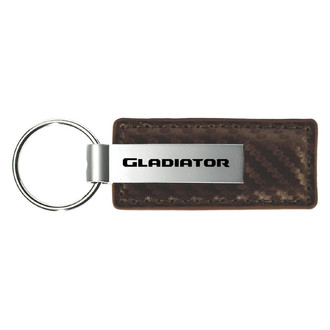 Autogold® - Gladiator Logo Taupe Carbon Fiber Leather Key Chain