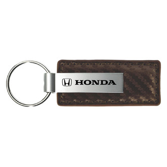 Autogold® - Honda Taupe Carbon Fiber Leather Key Chain