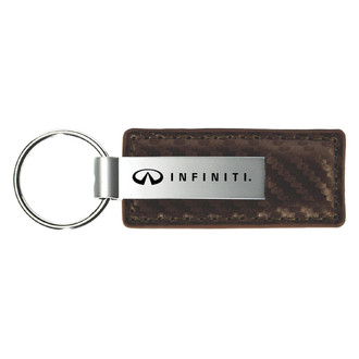 Autogold® - Infiniti Logo Taupe Carbon Fiber Leather Key Chain