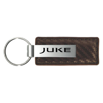 Autogold® - Juke Logo Taupe Carbon Fiber Leather Key Chain