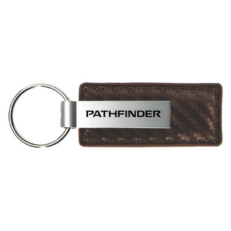 Autogold® - Pathfinder Logo Taupe Carbon Fiber Leather Key Chain
