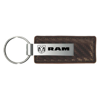 Autogold® - Ram Taupe Carbon Fiber Leather Key Chain