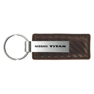 Autogold® - Titan Logo Taupe Carbon Fiber Leather Key Chain