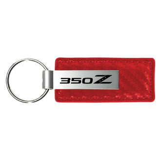 Autogold® - 350Z Logo Red Carbon Fiber Leather Key Chain