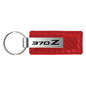 Autogold® - 370Z Logo Red Carbon Fiber Leather Key Chain