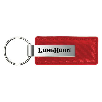 Autogold® - Longhorn Logo Red Carbon Fiber Leather Key Chain