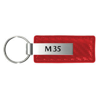 Autogold® - M35 Logo Red Carbon Fiber Leather Key Chain