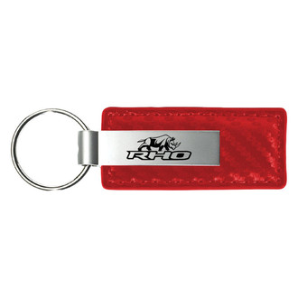 Autogold® - RHO Stacked Red Carbon Fiber Leather Key Chain