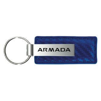 Autogold® - Armada Logo Blue Carbon Fiber Leather Key Chain
