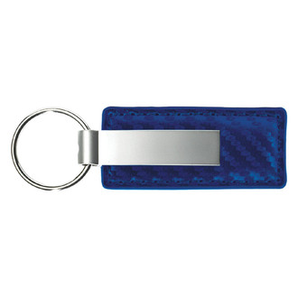 Autogold® - Blank Logo Blue Carbon Fiber Leather Key Chain