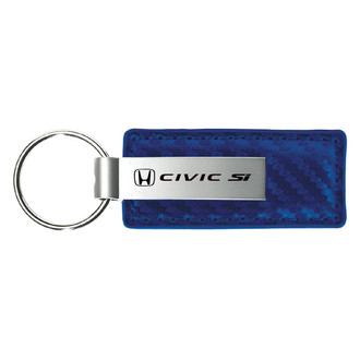Autogold® - Civic SI Blue Carbon Fiber Leather Key Chain