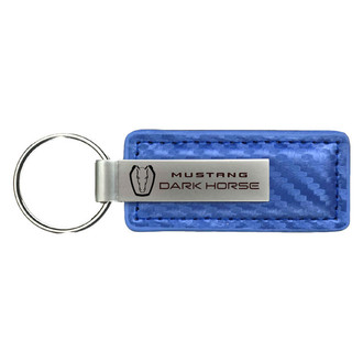 Autogold® - Dark Horse Blue Carbon Fiber Leather Key Chain