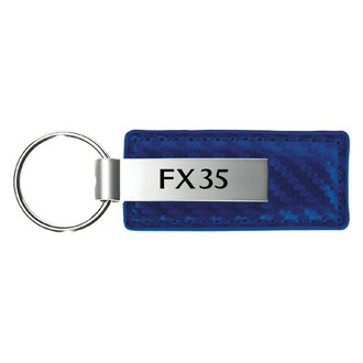 Autogold® - FX35 Logo Blue Carbon Fiber Leather Key Chain