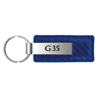 Autogold® - G35 Logo Blue Carbon Fiber Leather Key Chain