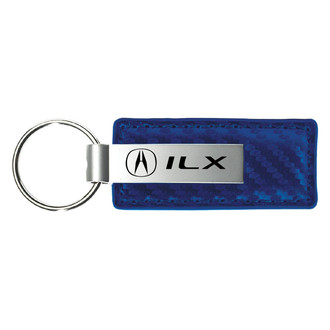 Autogold® - ILX Logo Blue Carbon Fiber Leather Key Chain