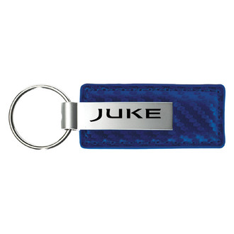 Autogold® - Juke Logo Blue Carbon Fiber Leather Key Chain
