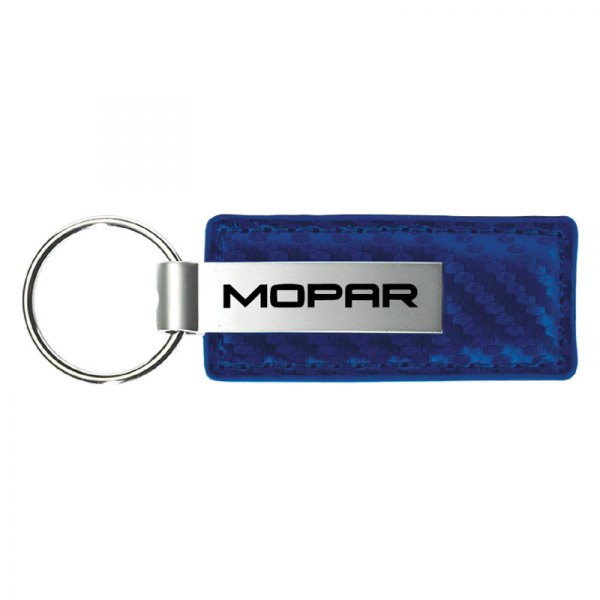 Autogold® - Mopar Blue Carbon Fiber Leather Key Chain