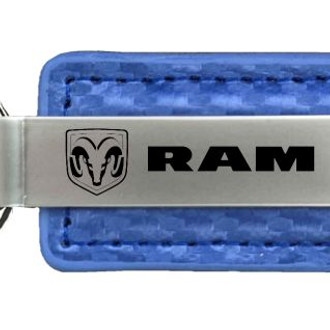 Autogold® - Ram Blue Carbon Fiber Leather Key Chain