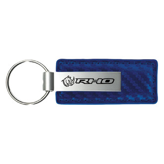 Autogold® - RHO Head Blue Carbon Fiber Leather Key Chain
