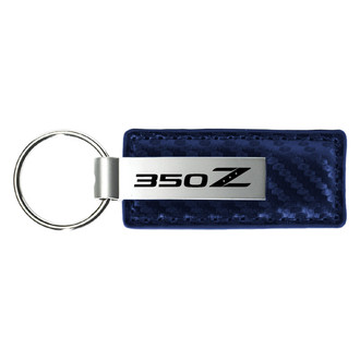 Autogold® - 350Z Logo Navy Carbon Fiber Leather Key Chain