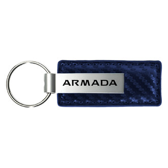 Autogold® - Armada Logo Navy Carbon Fiber Leather Key Chain