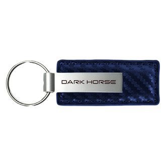 Autogold® - Mustang Dark Horse Navy Carbon Fiber Leather Key Chain