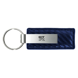 Autogold® - GTR Logo Navy Carbon Fiber Leather Key Chain