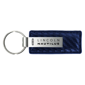 Autogold® - Nautilus Logo Navy Carbon Fiber Leather Key Chain