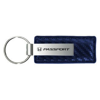 Autogold® - Passport Logo Navy Carbon Fiber Leather Key Chain