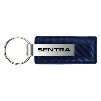 Autogold® - Sentra Logo Navy Carbon Fiber Leather Key Chain