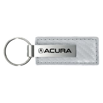 Autogold® - Acura White Carbon Fiber Leather Key Chain