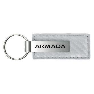 Autogold® - Armada Logo White Carbon Fiber Leather Key Chain