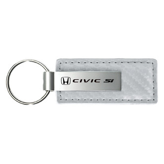 Autogold® - Civic SI White Carbon Fiber Leather Key Chain