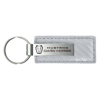 Autogold® - Dark Horse White Carbon Fiber Leather Key Chain