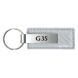 Autogold® - G35 Logo White Carbon Fiber Leather Key Chain