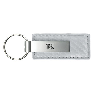 Autogold® - GTR Logo White Carbon Fiber Leather Key Chain