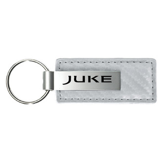 Autogold® - Juke Logo White Carbon Fiber Leather Key Chain
