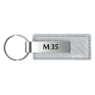 Autogold® - M35 Logo White Carbon Fiber Leather Key Chain