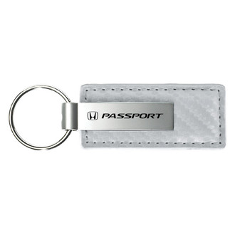 Autogold® - Passport Logo White Carbon Fiber Leather Key Chain