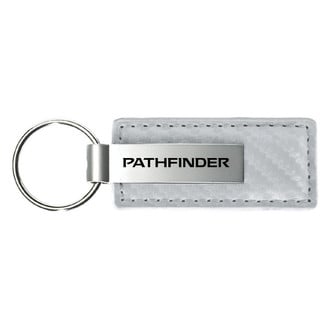 Autogold® - Pathfinder Logo White Carbon Fiber Leather Key Chain