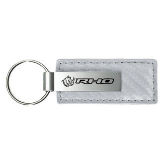 Autogold® - RHO Head White Carbon Fiber Leather Key Chain
