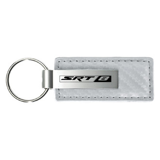 Autogold® - SRT8 White Carbon Fiber Leather Key Chain