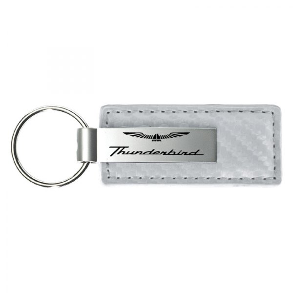 Autogold® - Thunderbird White Carbon Fiber Leather Key Chain