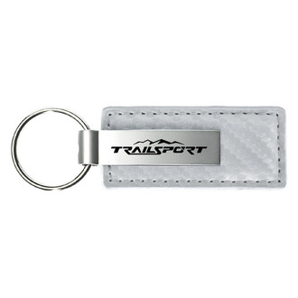 Autogold® - TrailSport White Carbon Fiber Leather Key Chain